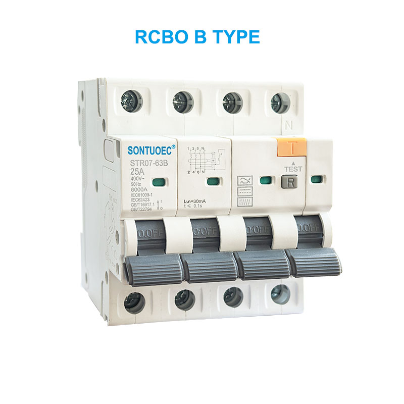 Stro7-63b rcbo b ଟାଇପ୍ କରନ୍ତୁ 2p 4p ଅବଶିଷ୍ଟ ସାମ୍ପ୍ରତିକ ସର୍କିଟ୍ ବ୍ରେକର୍ |